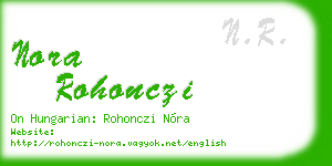 nora rohonczi business card
