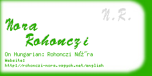 nora rohonczi business card